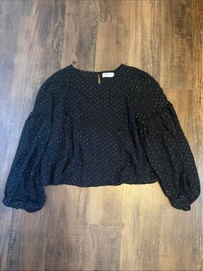 Women’s Flowy Black Sequins Top